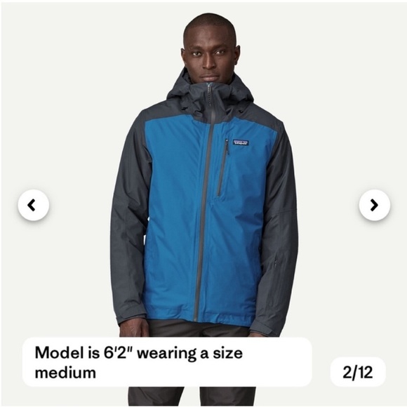 Patagonia Men's XL Insulated Powder Town Snow Jacket Ski Snowboard Blue NWT - Picture 9 of 12